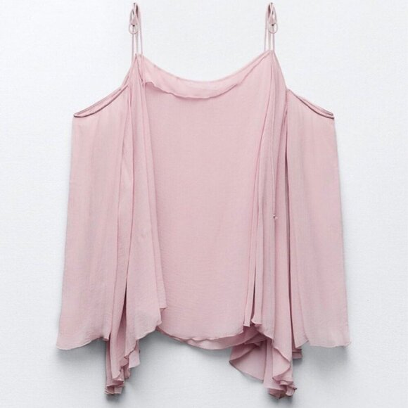 ZARA SEMI-SHEER VOLUMINOUS BLOUSE - Picture 2 of 7